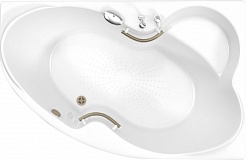 BellSan Акриловая ванна Индиго 168x110 L с ручками белая/бронза – фотография-1